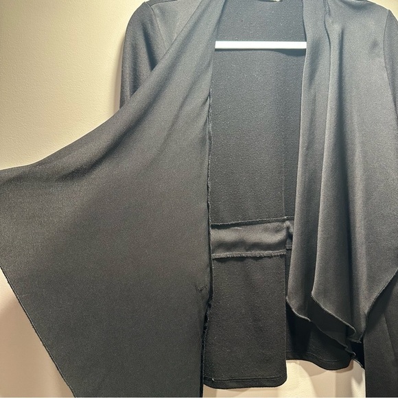 Pebble & Stone Cardigan Sweater Long Sleeve Open Front Rayon Blend Black Medium - Picture 5 of 12